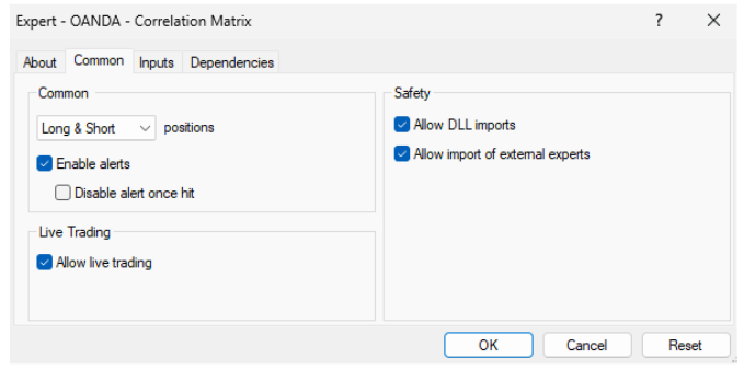 Correlation Matrix on MT4-3