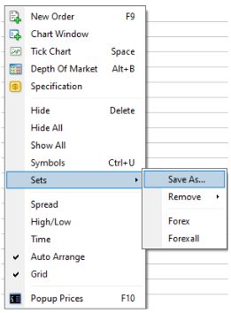Customising the Market Watch display in MT4 -5