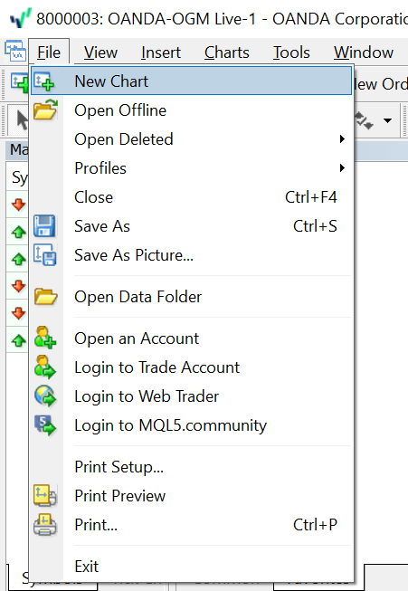 From the menu bar - Files