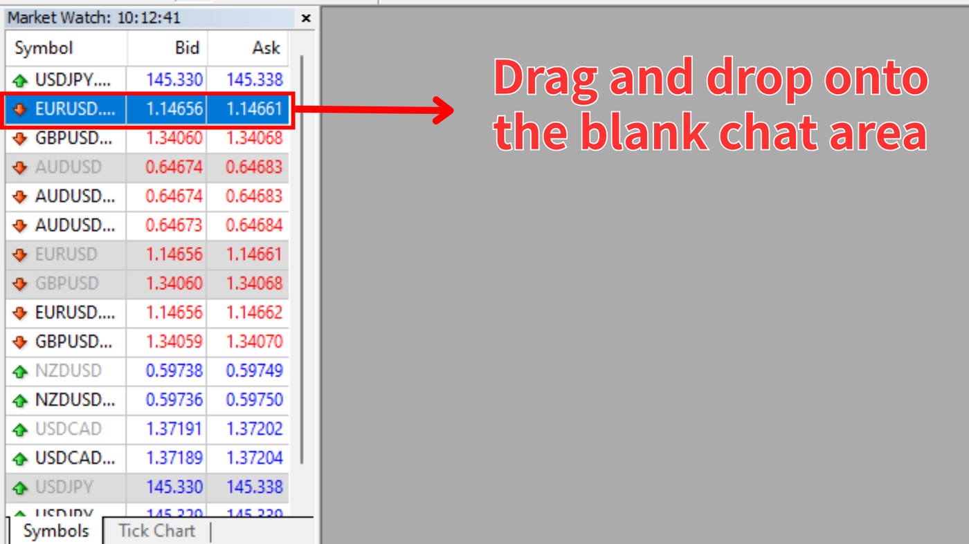 Drag and drop from Market Watch