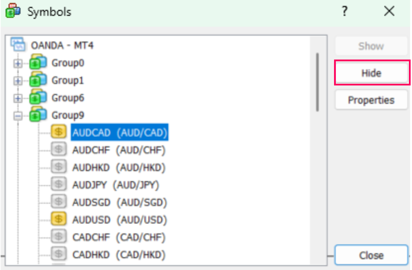 How to add or remove currency pairs-3