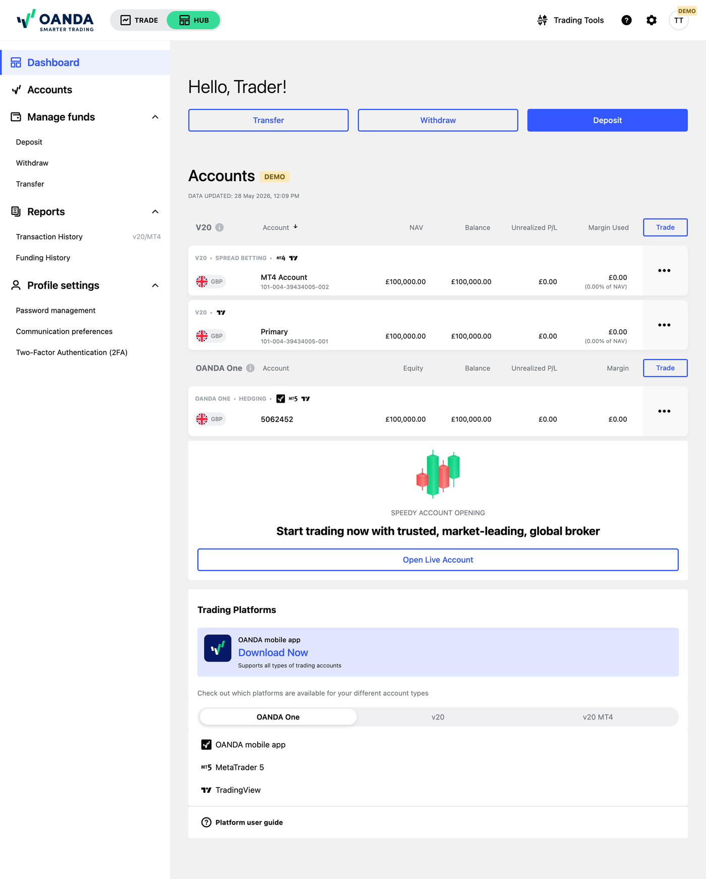 OEL-demo-account-home