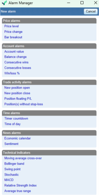 oanda alarm manager -5